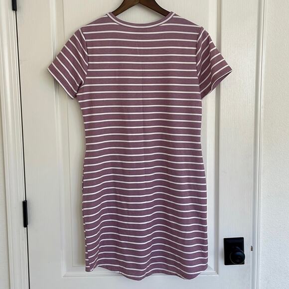 32 Degrees Stretch Knit Activewear Dress w/ Pockets Purple Stripe Size M - Picture 6 of 8